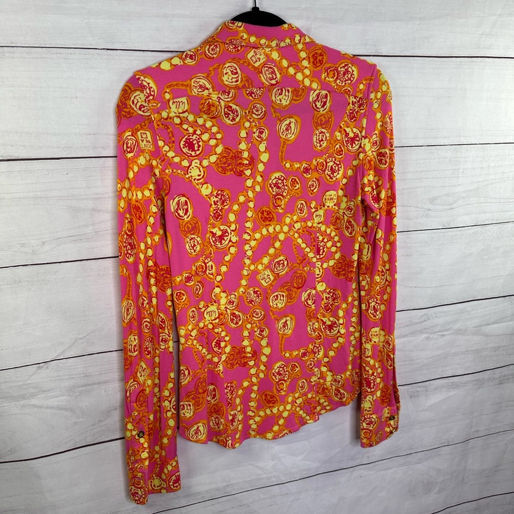 Lilly Pulitzer Pink Button Up Blouse Size S - Picture 4 of 7
